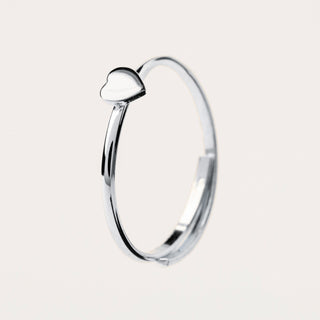 Anello donna minimal con cuore in argento 925, design delicato ed elegante
