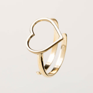 Anello donna con cuore aperto in argento 925 dal design minimal