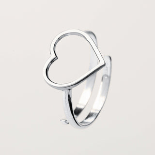 Anello donna con cuore aperto in argento 925 dal design minimal
