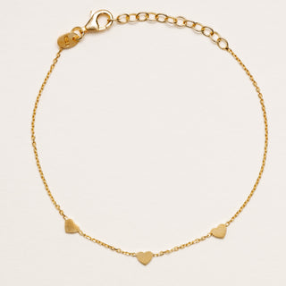 Bracciale con tre cuori in argento 925 Alisia Jewels fatto a mano