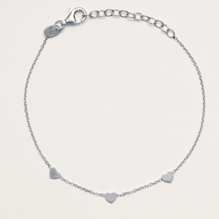Bracciale con tre cuori in argento 925 Alisia Jewels fatto a mano