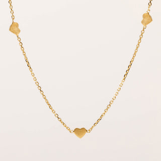 Collana con cuori multipli in argento 925 da donna, gioiello artigianale Made in Italy
