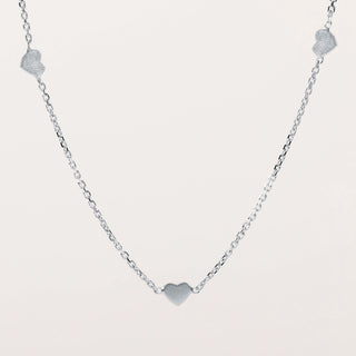 Collana con cuori multipli in argento 925 da donna, gioiello artigianale Made in Italy