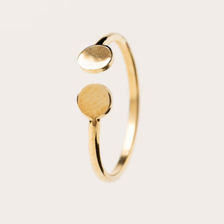 Anello regolabile minimal con elementi circolari in argento 925