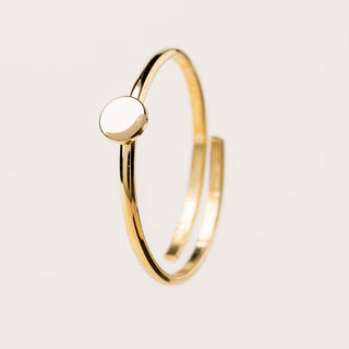 Anello regolabile minimal con elemento circolare in argento 925