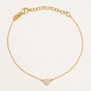 Bracciale con cuore centrale e zirconi bianchi in argento 925