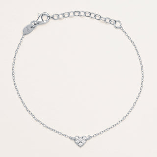 Bracciale con cuore centrale e zirconi bianchi in argento 925