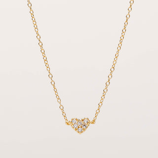 Collana con cuore centrale e zirconi bianchi in argento 925