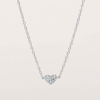 Collana con cuore centrale e zirconi bianchi in argento 925