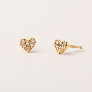 Orecchini con cuore e zirconi bianchi in argento 925