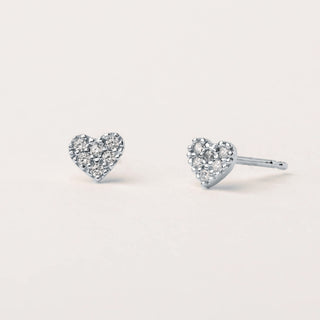 Orecchini con cuore e zirconi bianchi in argento 925