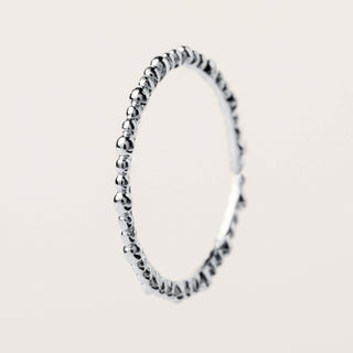 Anello regolabile con texture a sfere in argento 925