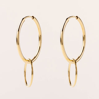 Orecchini a cerchio in argento 925 con design a doppio anello