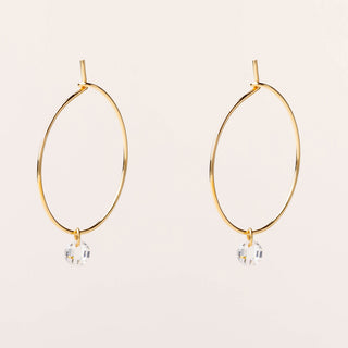 Orecchini a cerchio in argento 925 con zircone