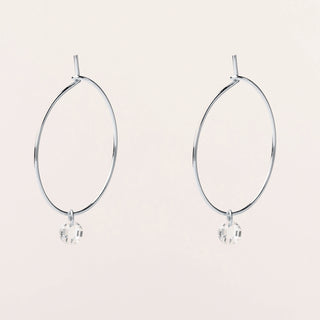 Orecchini a cerchio in argento 925 con zircone