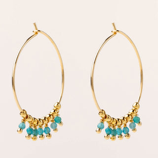 Orecchini a cerchio in argento 925 con apatite