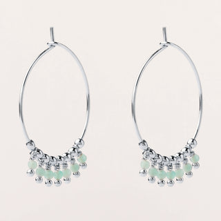 Orecchini a cerchio in argento 925 con amazzonite