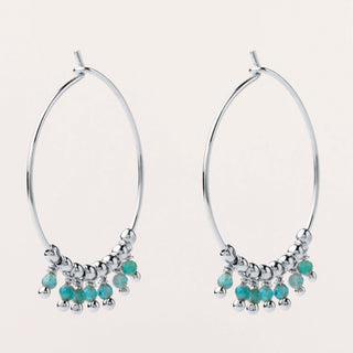 Orecchini a cerchio in argento 925 con apatite