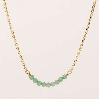 Collana in argento 925 con pietra naturale avventurina verde
