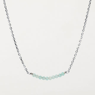 Collana in argento 925 con pietra naturale amazzonite