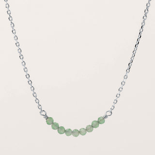 Collana in argento 925 con pietra naturale avventurina verde