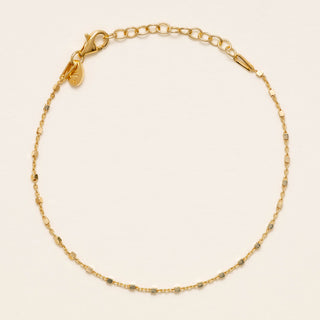 Bracciale in argento 925 con catena sottile e dettagli sfaccettati minimal design