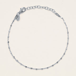 Bracciale in argento 925 con catena sottile e dettagli sfaccettati minimal design
