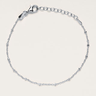 Bracciale in argento 925 con catena sottile e piccoli dettagli decorativi minimal design