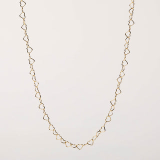 Collana in argento 925 con catena di cuori minimal design romantico