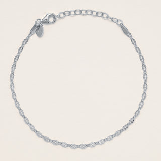 Bracciale in argento 925 con doppia catena intrecciata e finitura lucida