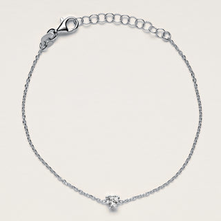 Bracciale in argento 925 placcato oro con cuore centrale e punto luce