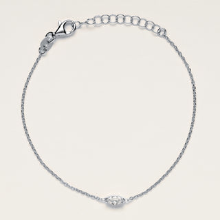 Bracciale in argento 925 placcato oro con punto luce centrale taglio navette