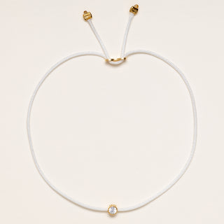 Bracciale regolabile con filo in argento 925 con zircone tondo centrale