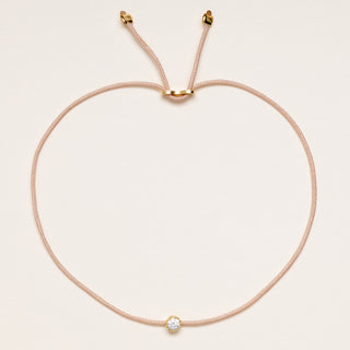 Bracciale regolabile con filo in argento 925 con zircone tondo centrale