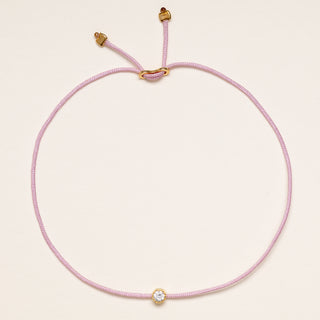 Bracciale regolabile con filo in argento 925 con zircone tondo centrale