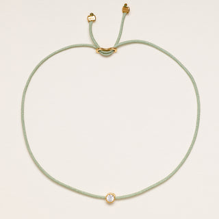 Bracciale regolabile con filo in argento 925 con zircone tondo centrale