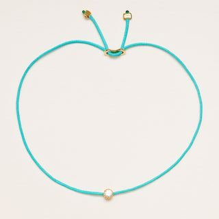 Bracciale regolabile con filo in argento 925 con zircone tondo centrale