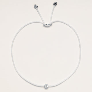Bracciale regolabile con filo in argento 925 con zircone tondo centrale