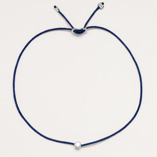 Bracciale regolabile con filo in argento 925 con zircone tondo centrale