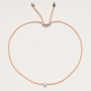 Bracciale regolabile con filo in argento 925 con zircone tondo centrale