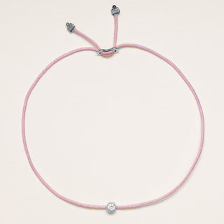 Bracciale regolabile con filo in argento 925 con zircone tondo centrale