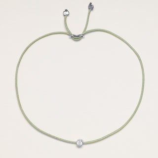 Bracciale regolabile con filo in argento 925 con zircone tondo centrale