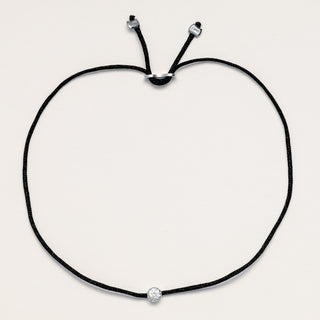 Bracciale regolabile con filo in argento 925 con zircone tondo centrale