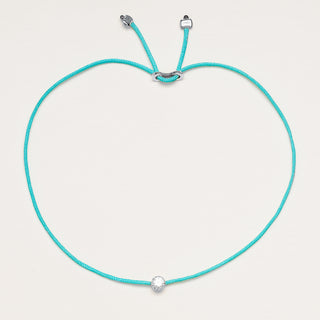 Bracciale regolabile con filo in argento 925 con zircone tondo centrale