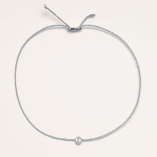 Bracciale regolabile con filo in argento 925 con zircone tondo centrale