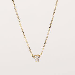 Collana in argento 925 con zircone centrale taglio cuore