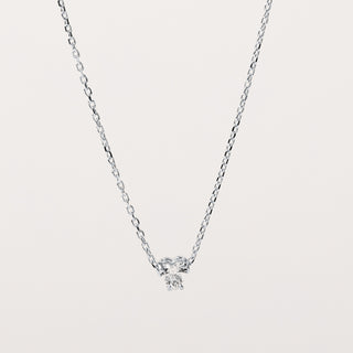 Collana in argento 925 con zircone centrale taglio cuore