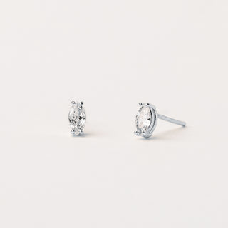 Orecchini in argento 925 con zircone taglio navette punto luce