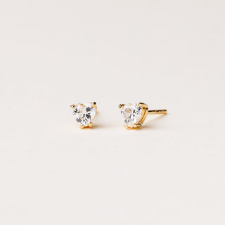 Orecchini in argento 925 con zircone taglio cuore punto luce