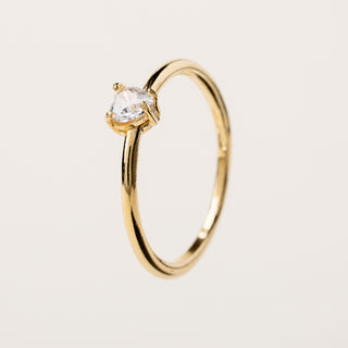 Anello in argento 925 con zircone taglio cuore punto luce